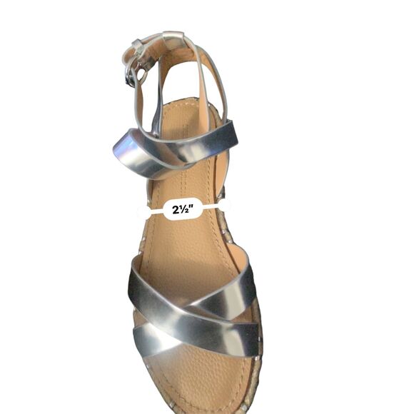 Sigerson Morrison Jacky Silver Espadrille Platform Sandal Women’s Size 9.5 New - Picture 5 of 9